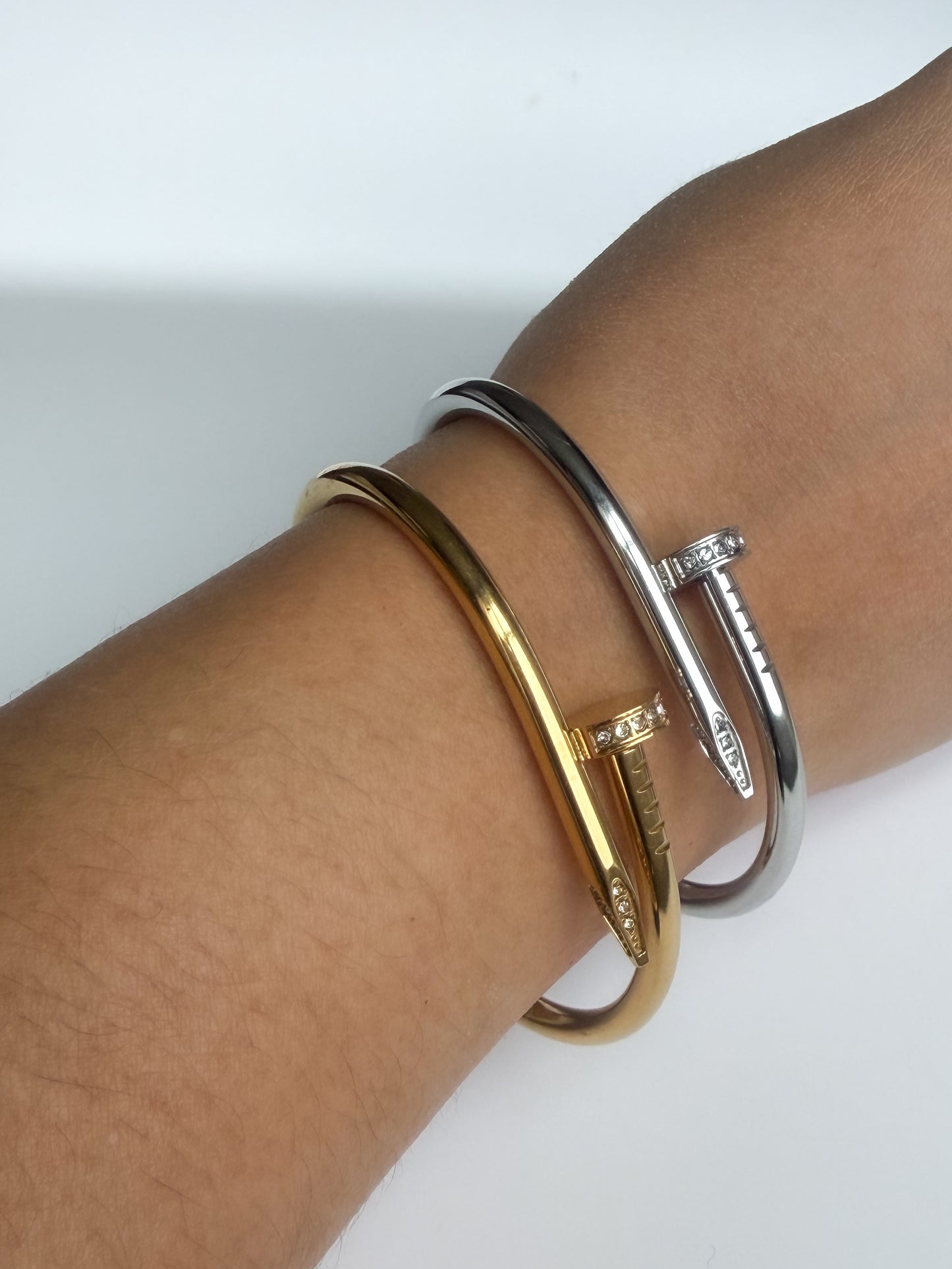 Pavé Nail Twist Bangle