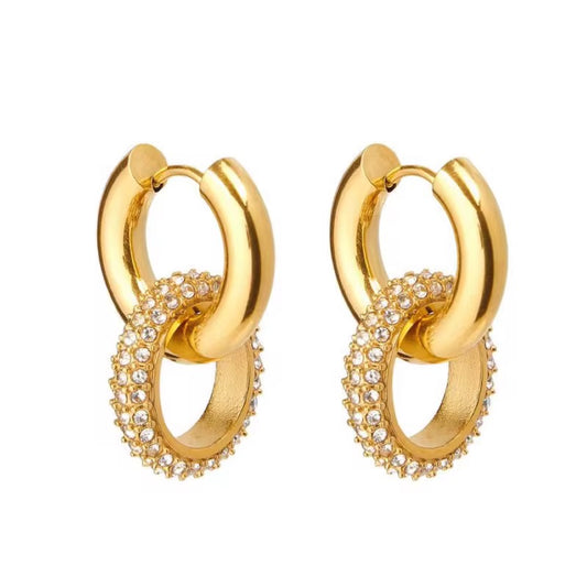 The Crystal Double Hoops
