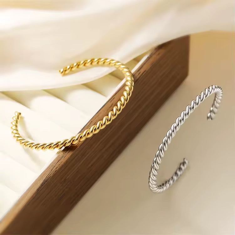 Twisted Rope Cuff Bangle