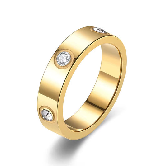 CZ Accent Flat Band Ring