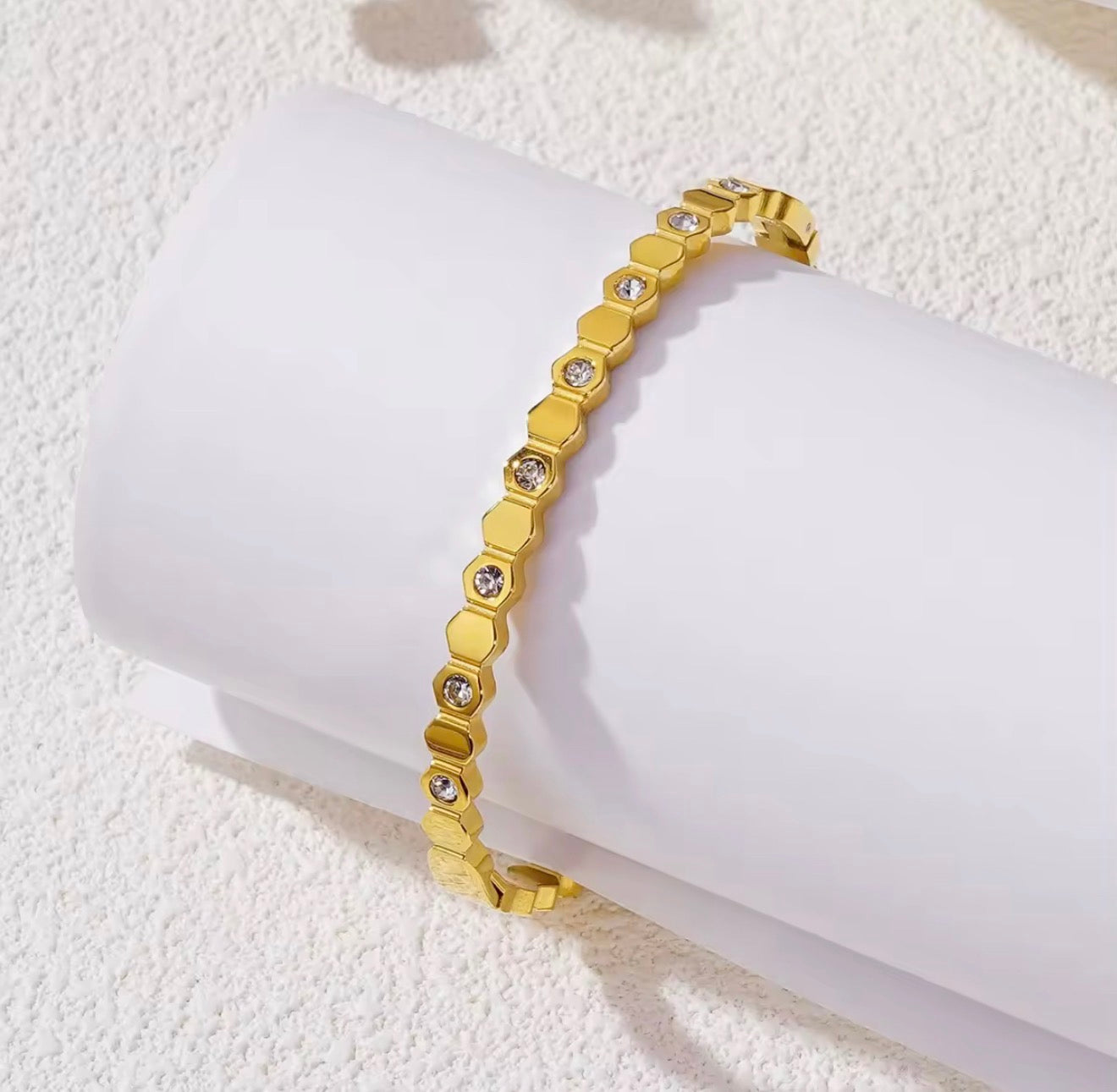 Geometric Crystal Link Bangle