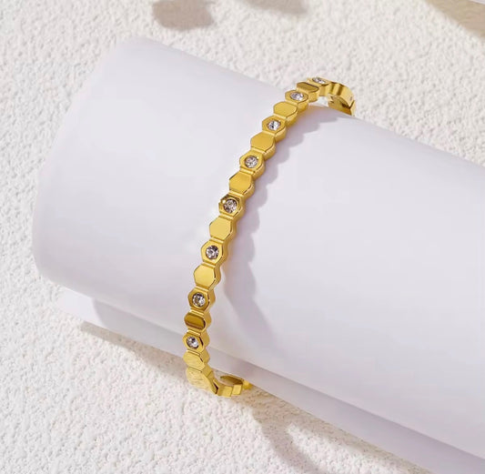 Geometric Crystal Link Bangle