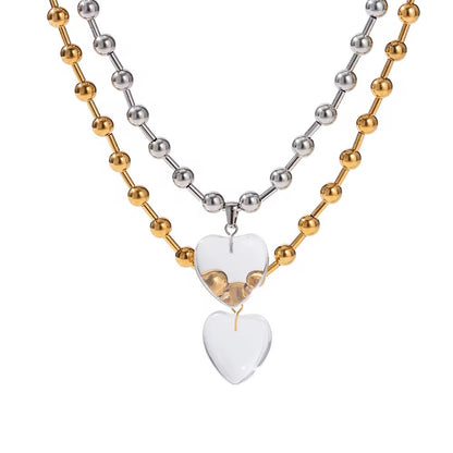 Beaded Heart Pendant Necklace
