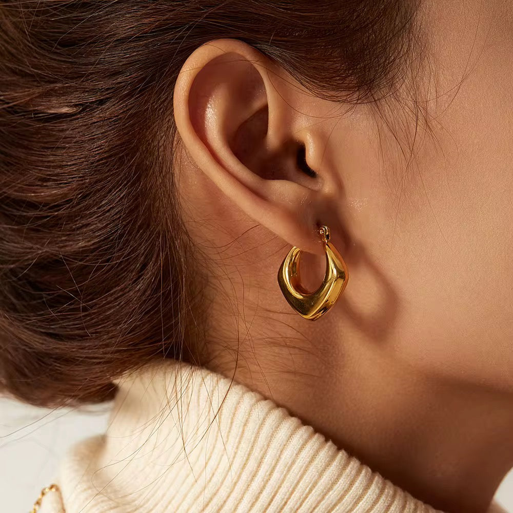 The Sculpted Gold Hoops